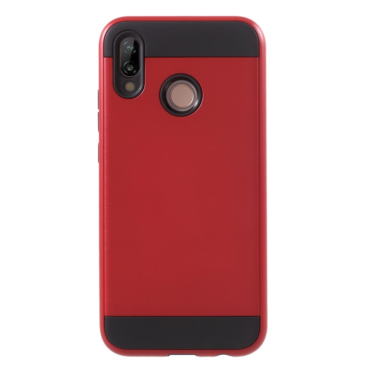 Brushed PC + TPU Hybrid Phone Case for Huawei P20 Lite / Nova 3e - Red-2