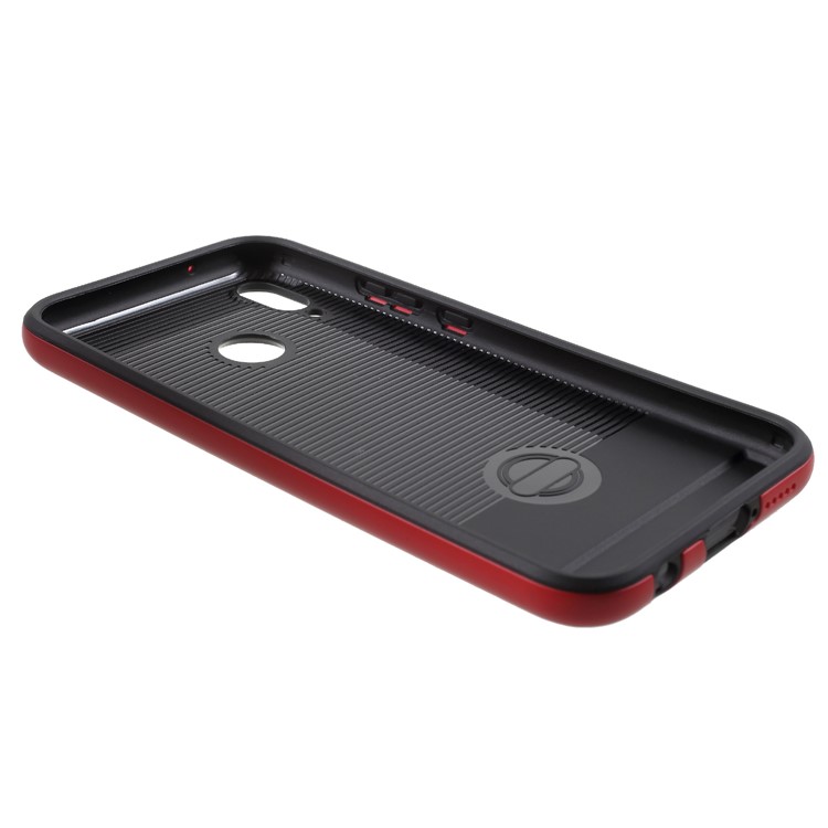 Brushed PC + TPU Hybrid Phone Case for Huawei P20 Lite / Nova 3e - Red-4
