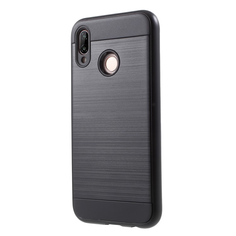 Brushed PC + TPU Hybrid Phone Cover for Huawei P20 Lite / Nova 3e - Black-3