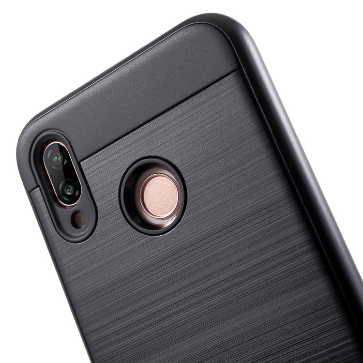 Brushed PC + TPU Hybrid Phone Cover for Huawei P20 Lite / Nova 3e - Black-5