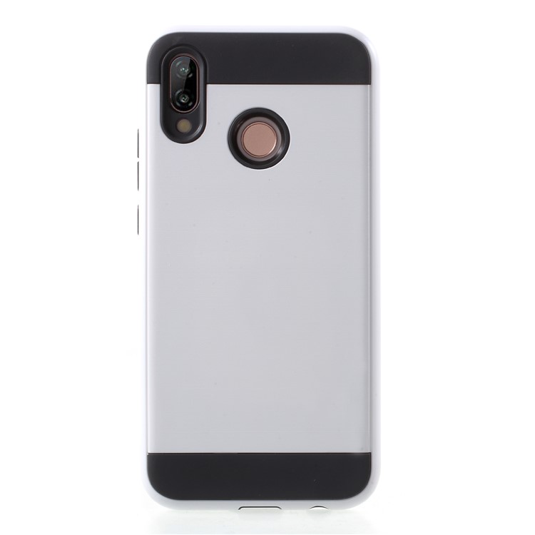 Brushed PC + TPU Hybrid Phone Shell for Huawei P20 Lite / Nova 3e - White-1