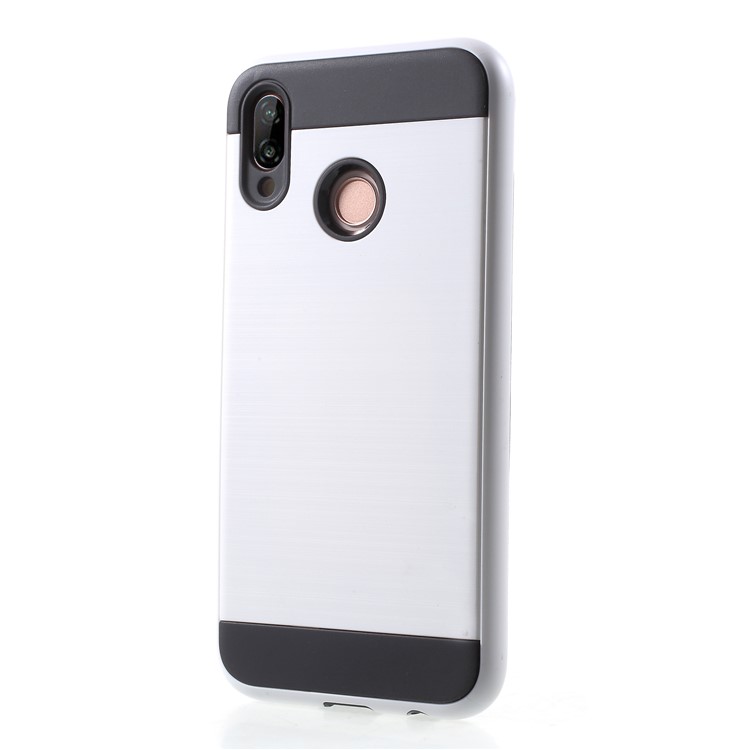 Brushed PC + TPU Hybrid Phone Shell for Huawei P20 Lite / Nova 3e - White-3