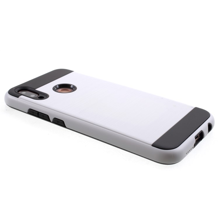 Brushed PC + TPU Hybrid Phone Shell for Huawei P20 Lite / Nova 3e - White-4