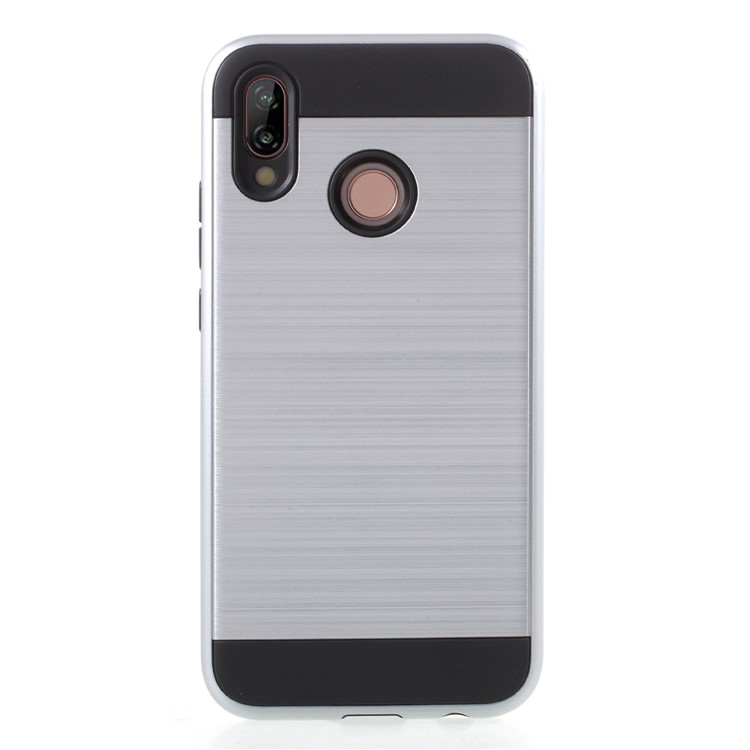 Brushed PC + TPU Hybrid Mobile Case for Huawei P20 Lite / Nova 3e - Silver-1