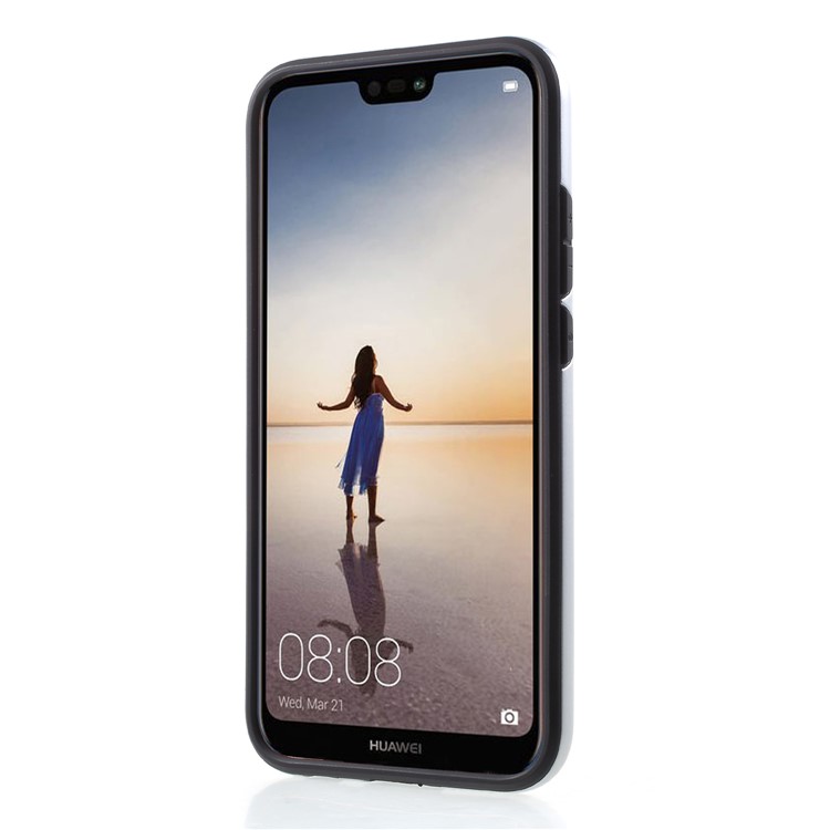 Brushed PC + TPU Hybrid Mobile Case for Huawei P20 Lite / Nova 3e - Silver-2