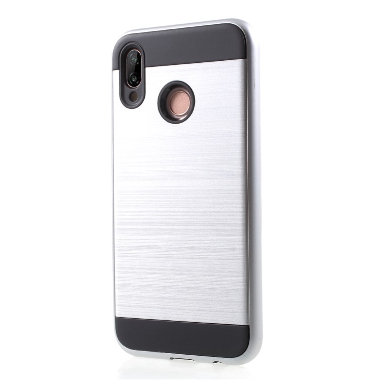 Brushed PC + TPU Hybrid Mobile Case for Huawei P20 Lite / Nova 3e - Silver-3