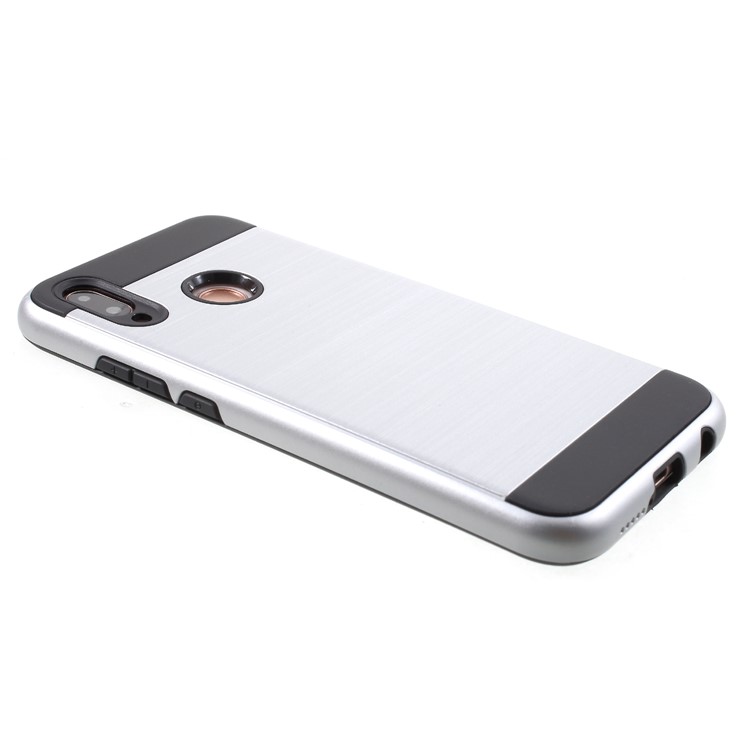 Brushed PC + TPU Hybrid Mobile Case for Huawei P20 Lite / Nova 3e - Silver-4