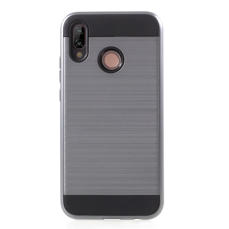 Brushed PC + TPU Hybrid Mobile Cover for Huawei P20 Lite / Nova 3e - Grey-1