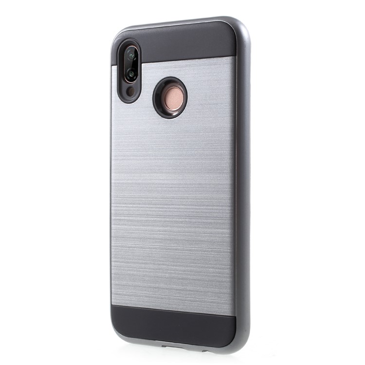 Brushed PC + TPU Hybrid Mobile Cover for Huawei P20 Lite / Nova 3e - Grey-3