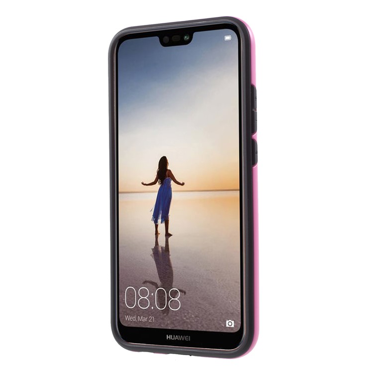 Brushed PC + TPU Hybrid Mobile Shell for Huawei P20 Lite / Nova 3e - Rose-2