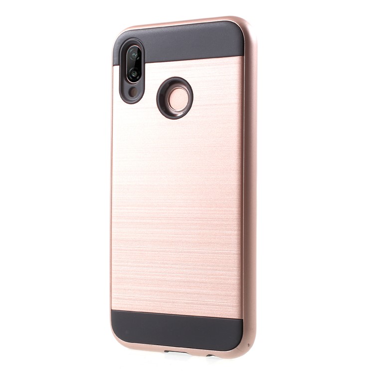 Brushed PC + TPU Hybrid Cell Phone Case for Huawei P20 Lite / Nova 3e - Rose Gold-3