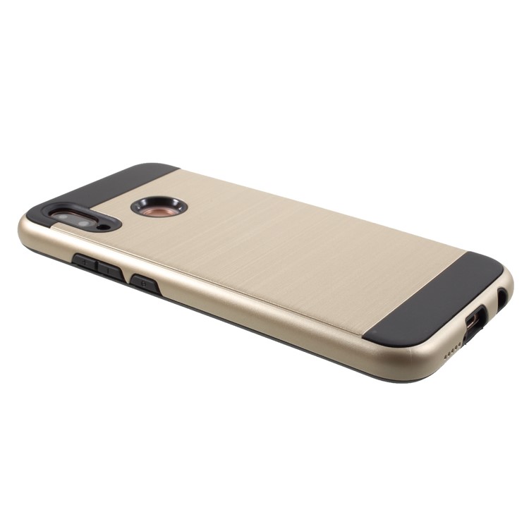 Brushed PC + TPU Hybrid Cell Phone Cover for Huawei P20 Lite / Nova 3e - Gold-4