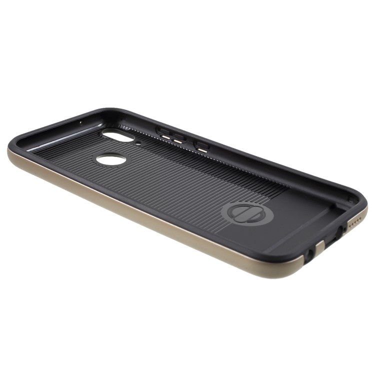 Brushed PC + TPU Hybrid Cell Phone Cover for Huawei P20 Lite / Nova 3e - Gold-5