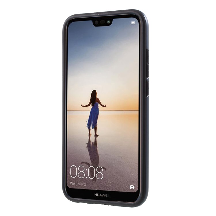 Brushed PC + TPU Combo Mobile Phone Cover Shell for Huawei P20 Lite / Nova 3e - Dark Blue-2