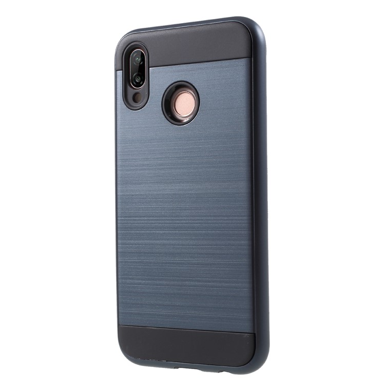 Brushed PC + TPU Combo Mobile Phone Cover Shell for Huawei P20 Lite / Nova 3e - Dark Blue-3