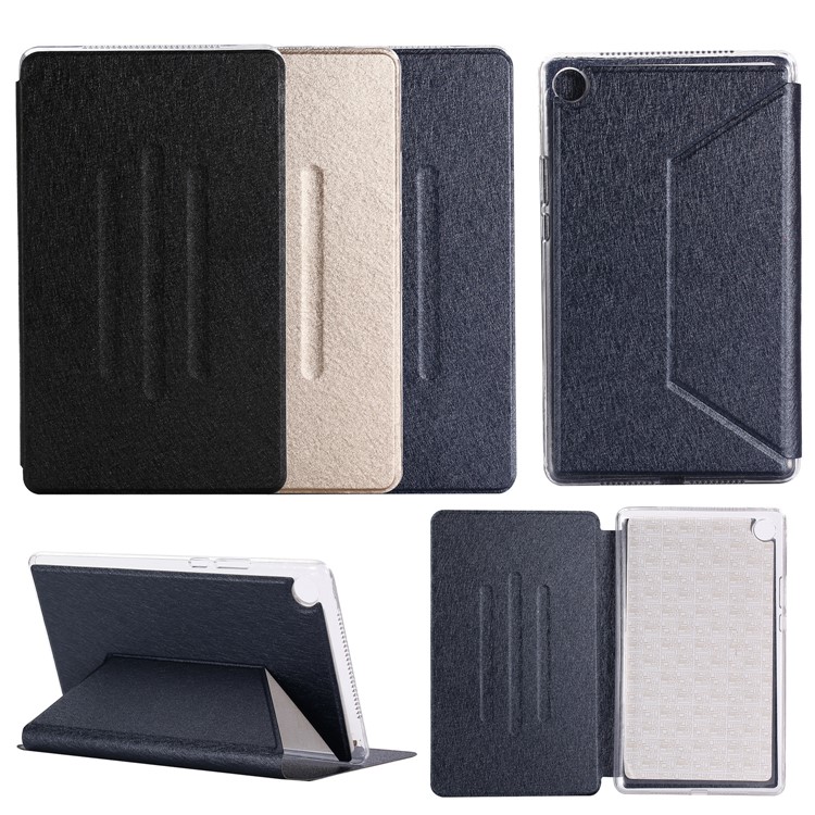 Silk Texture Leather Stand Case for Huawei MediaPad M5 8 (8.4-inch) - Black-6