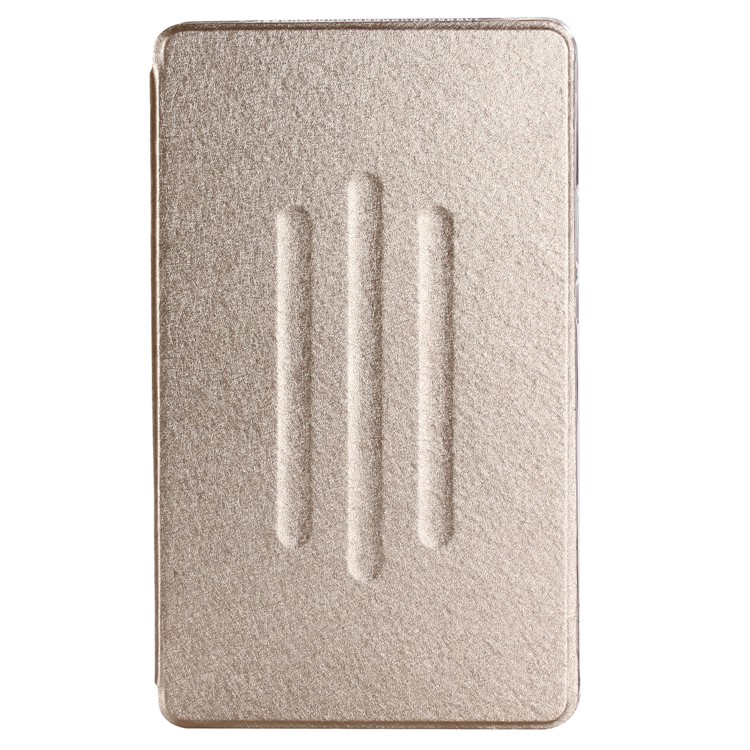 Silk Texture Leather Stand Shell for Huawei MediaPad M5 8 (8.4-inch) - Gold-1