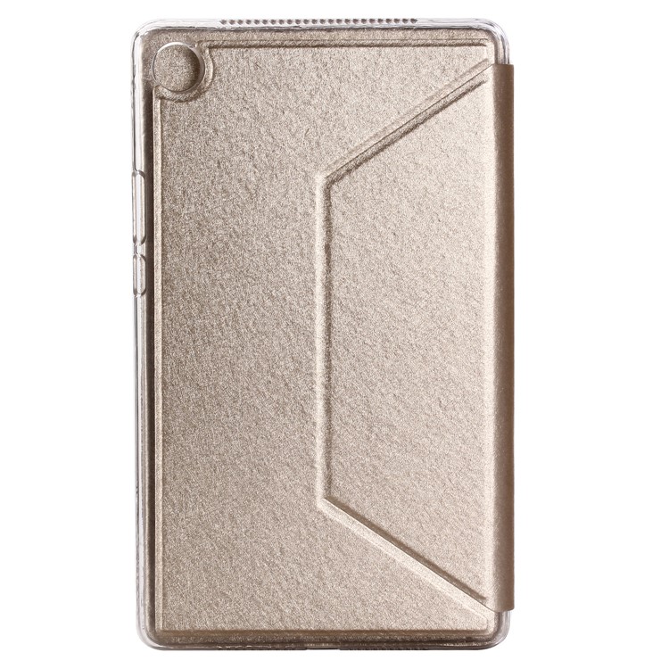 Silk Texture Leather Stand Shell for Huawei MediaPad M5 8 (8.4-inch) - Gold-2