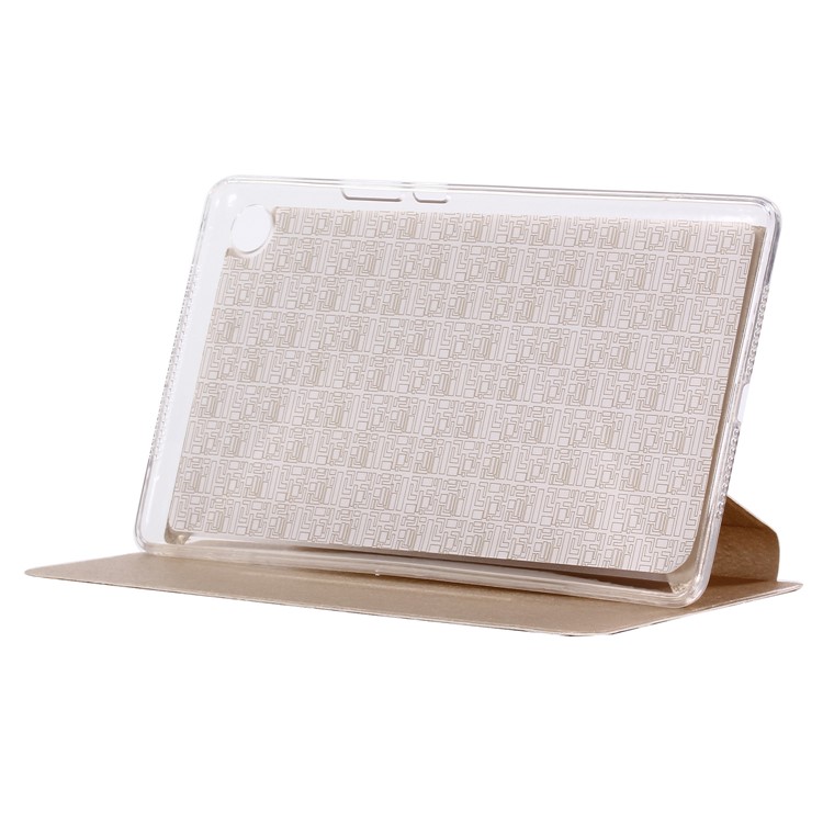 Silk Texture Leather Stand Shell for Huawei MediaPad M5 8 (8.4-inch) - Gold-4