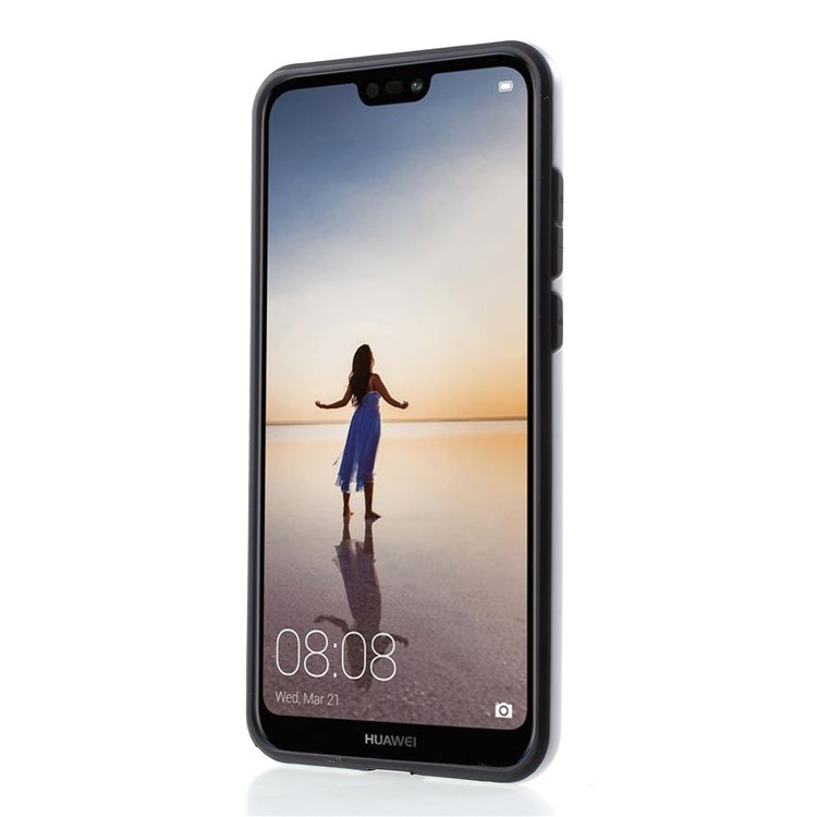 For Huawei P20 Pro Brushed PC + TPU Hybrid Cover - White-2