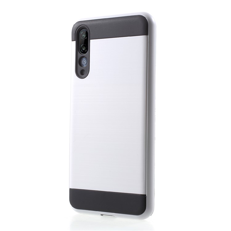 For Huawei P20 Pro Brushed PC + TPU Hybrid Cover - White-3