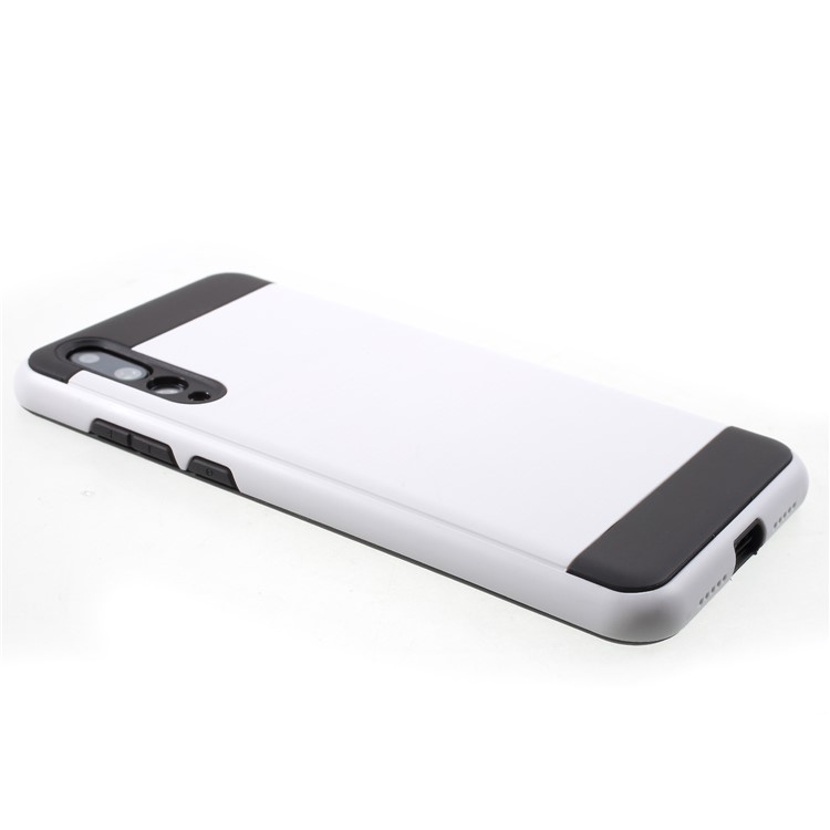 For Huawei P20 Pro Brushed PC + TPU Hybrid Cover - White-4