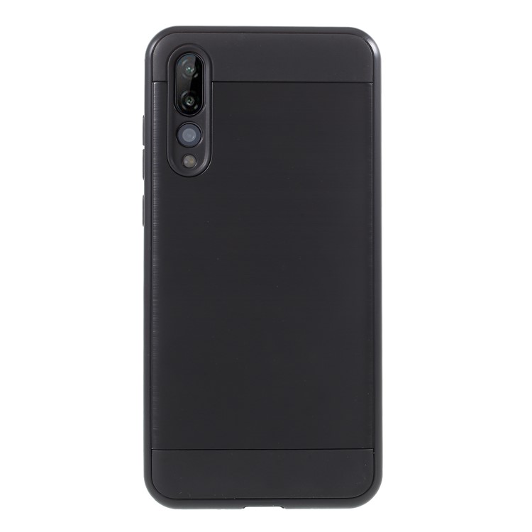 For Huawei P20 Pro Brushed PC + TPU Hybrid Shell - Black-1