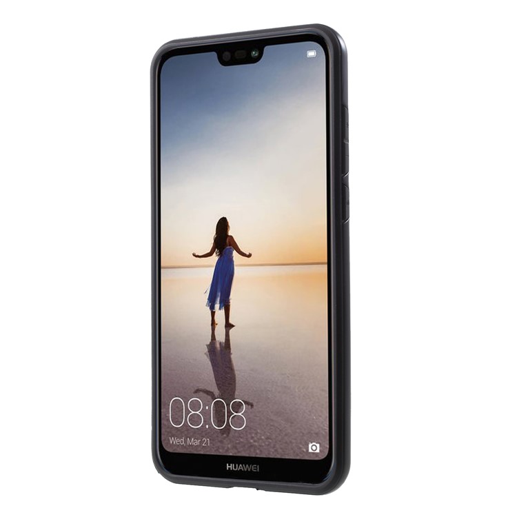 For Huawei P20 Pro Brushed PC + TPU Hybrid Shell - Black-2