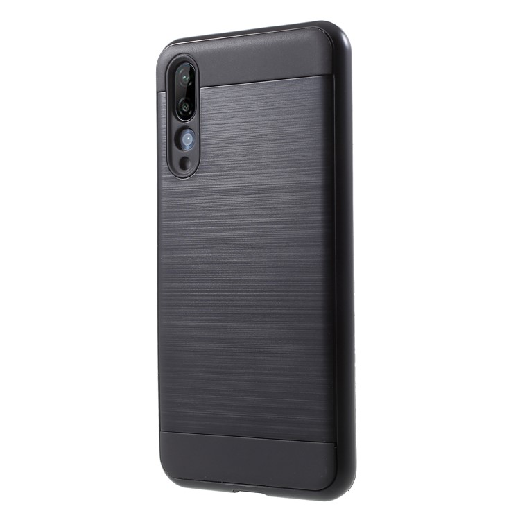 For Huawei P20 Pro Brushed PC + TPU Hybrid Shell - Black-3