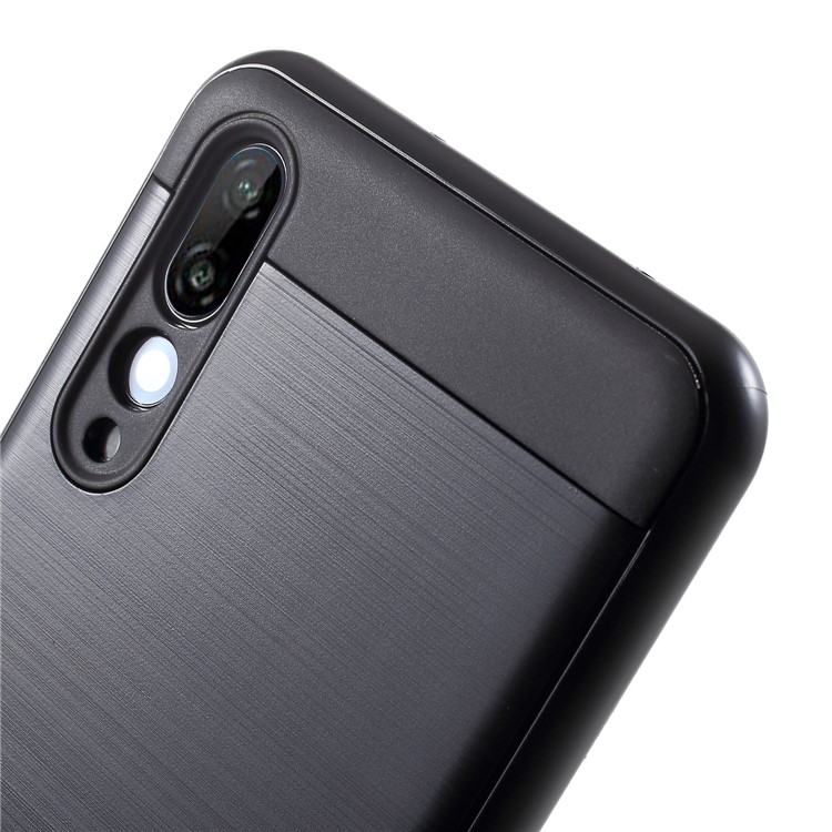For Huawei P20 Pro Brushed PC + TPU Hybrid Shell - Black-5