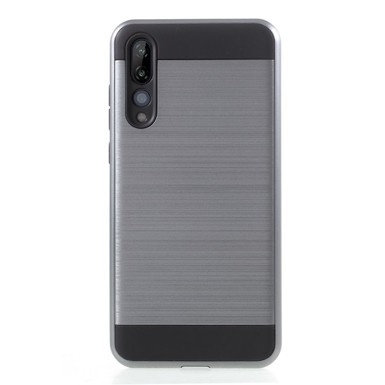 For Huawei P20 Pro Brushed PC + TPU Hybrid Back Cover - Grey-1