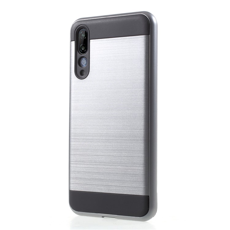 For Huawei P20 Pro Brushed PC + TPU Hybrid Back Cover - Grey-3