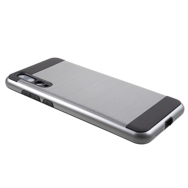 For Huawei P20 Pro Brushed PC + TPU Hybrid Back Cover - Grey-4