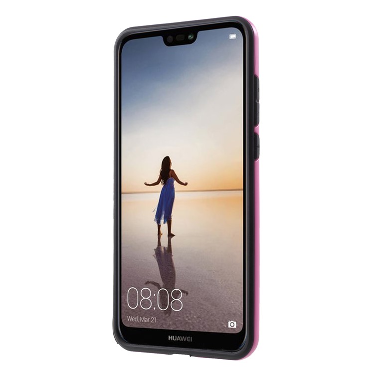 For Huawei P20 Pro Brushed PC + TPU Hybrid Back Shell - Rose-2