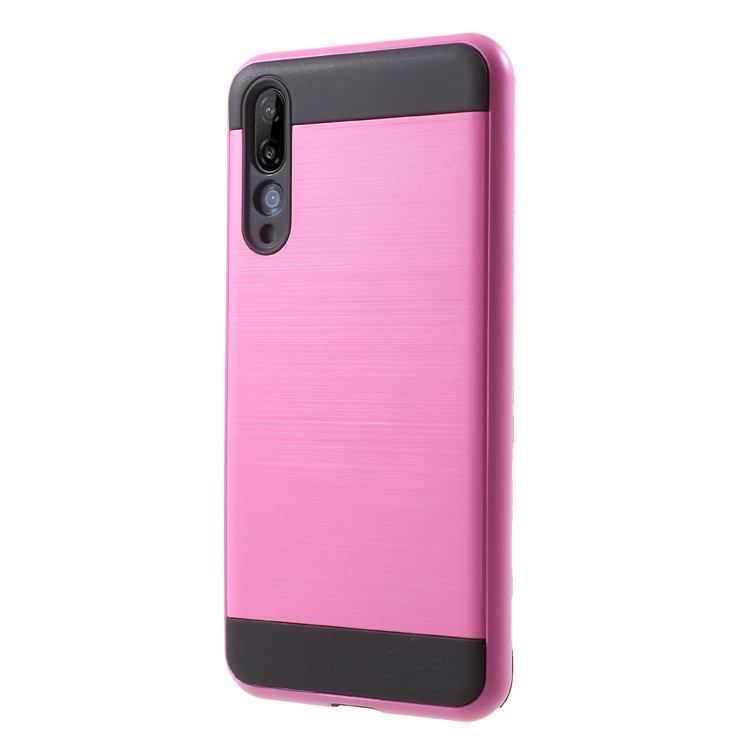 For Huawei P20 Pro Brushed PC + TPU Hybrid Back Shell - Rose-3