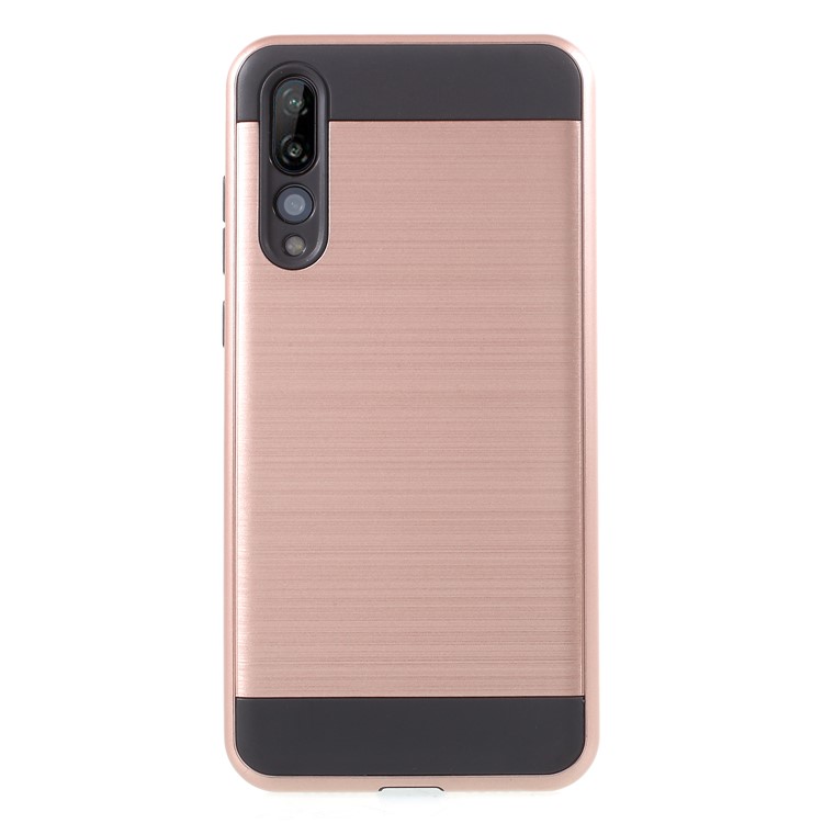 For Huawei P20 Pro Brushed PC + TPU Hybrid Phone Case - Rose Gold-1