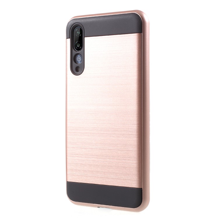 For Huawei P20 Pro Brushed PC + TPU Hybrid Phone Case - Rose Gold-3