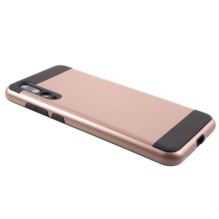 For Huawei P20 Pro Brushed PC + TPU Hybrid Phone Case - Rose Gold-4