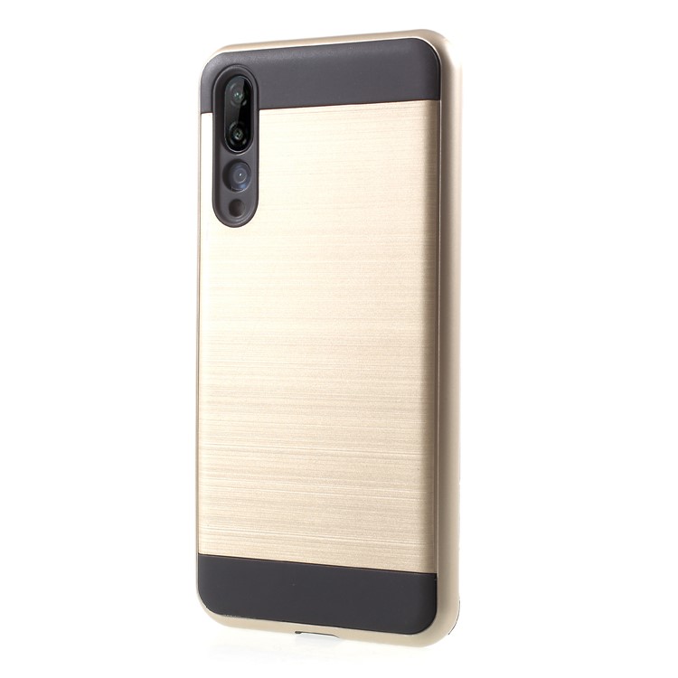 For Huawei P20 Pro Brushed PC + TPU Hybrid Phone Cover - Gold-3