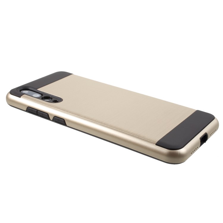 For Huawei P20 Pro Brushed PC + TPU Hybrid Phone Cover - Gold-4