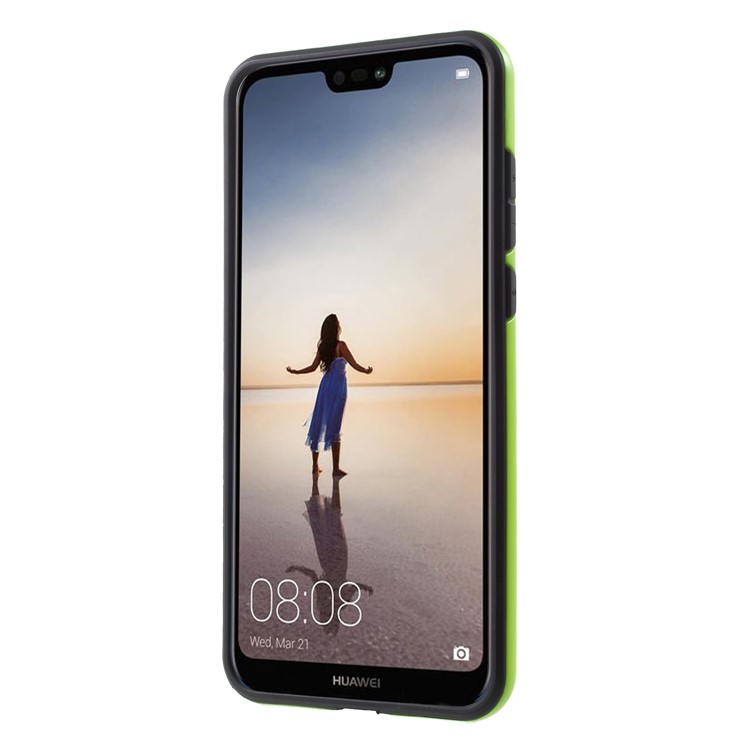 For Huawei P20 Pro Brushed PC + TPU Hybrid Phone Shell - Green-2