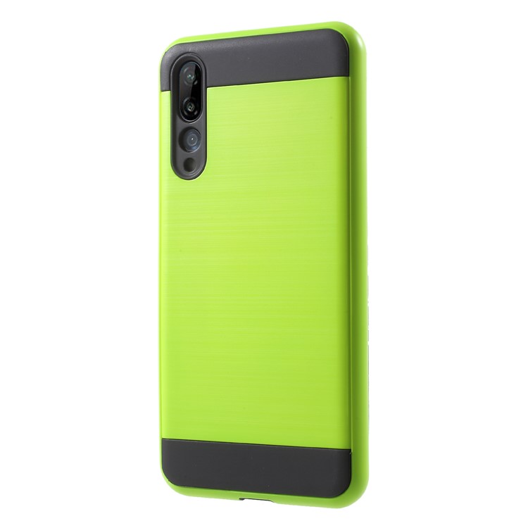 For Huawei P20 Pro Brushed PC + TPU Hybrid Phone Shell - Green-3