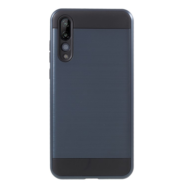 For Huawei P20 Pro Brushed PC + TPU Hybrid Mobile Phone Casing - Dark Blue-1