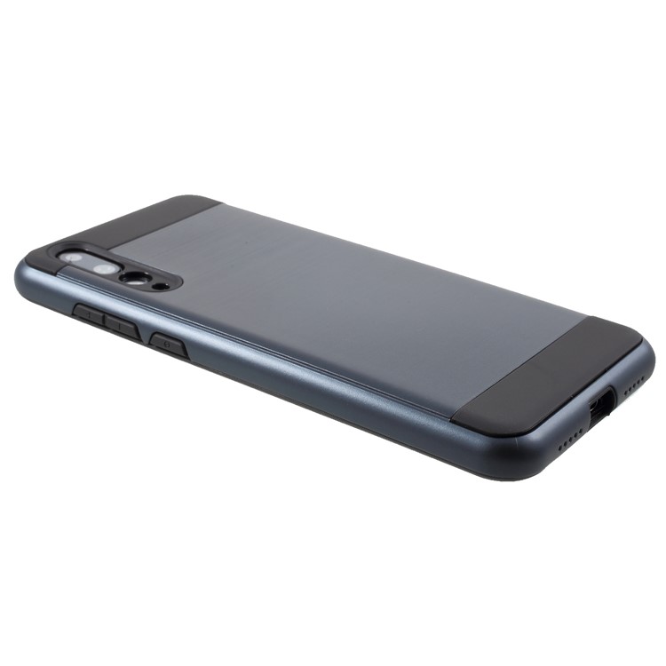 For Huawei P20 Pro Brushed PC + TPU Hybrid Mobile Phone Casing - Dark Blue-4