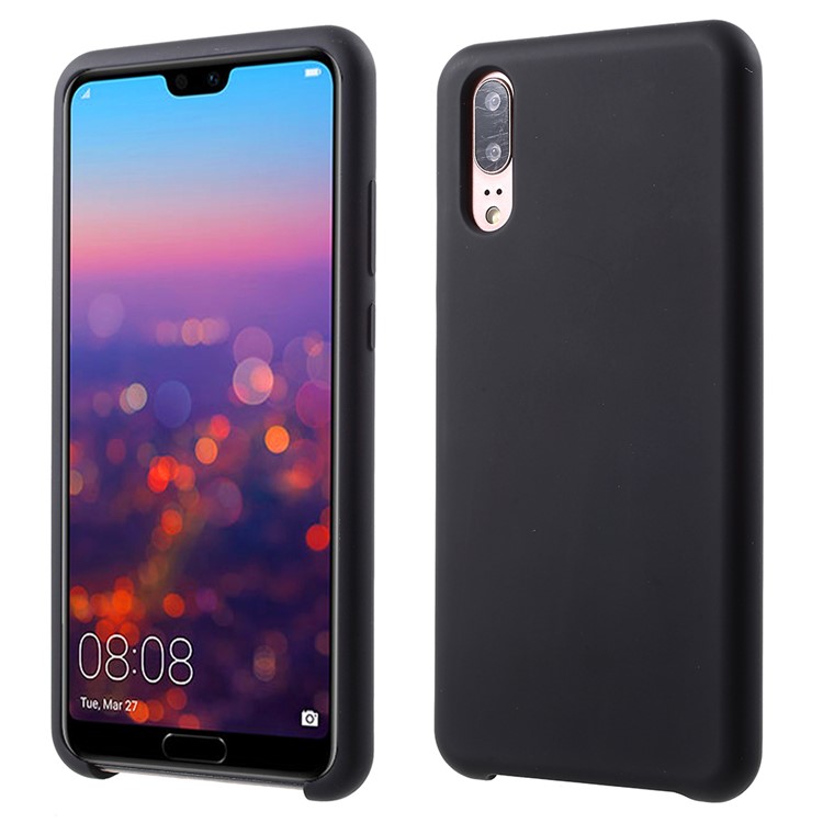 Rubber Coating TPU Phone Back Case for Huawei P20 - Black-1