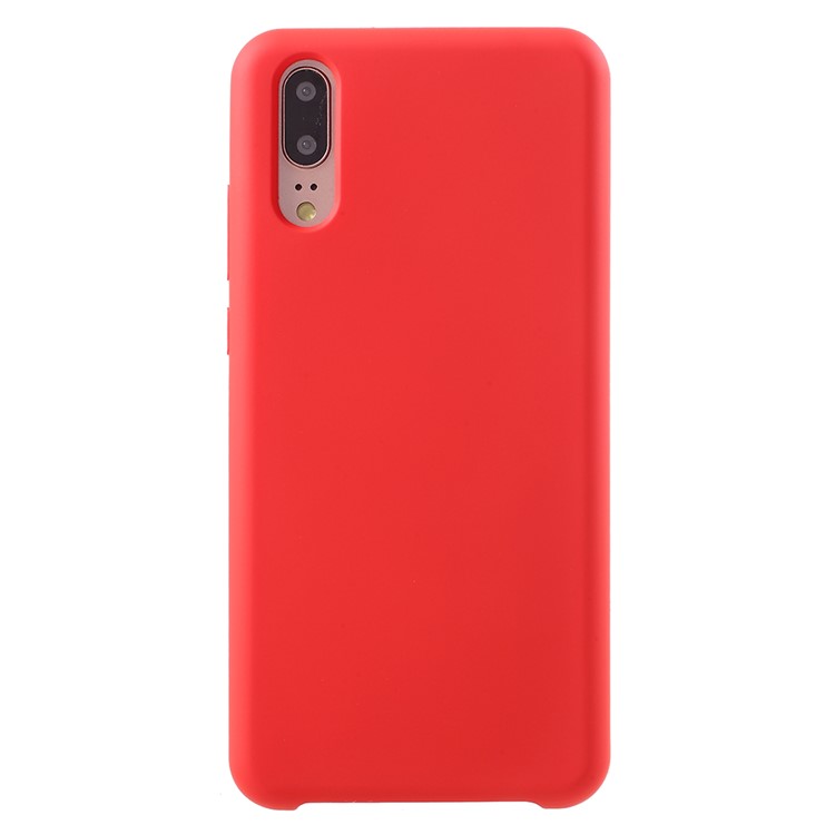 Rubber Coating TPU Phone Cover for Huawei P20 - Red-1