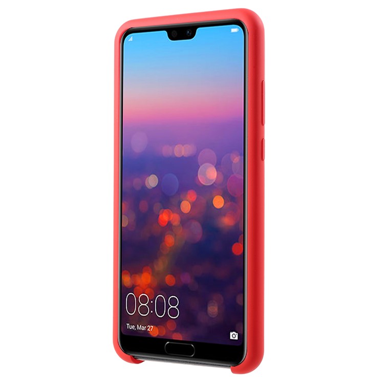 Rubber Coating TPU Phone Cover for Huawei P20 - Red-2