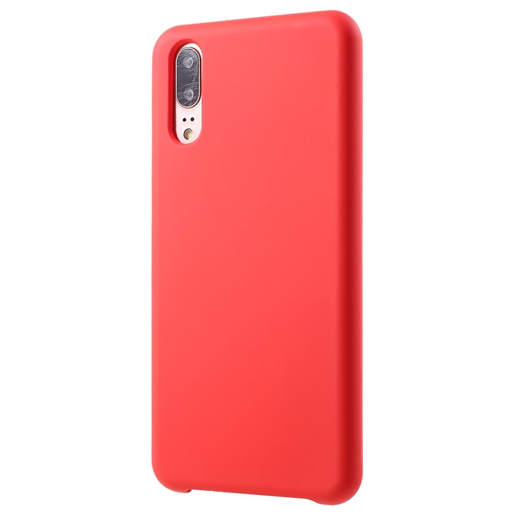 Rubber Coating TPU Phone Cover for Huawei P20 - Red-3