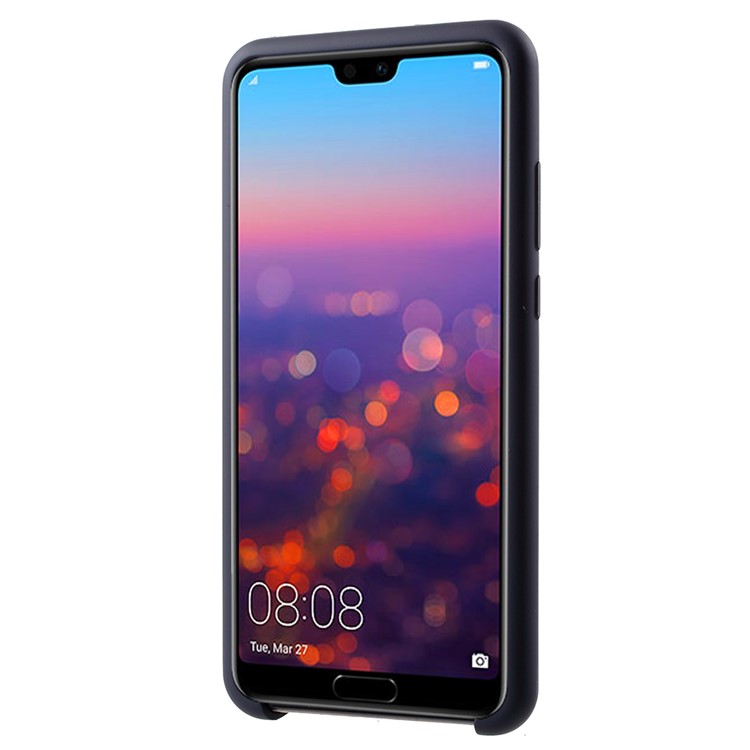 Rubber Coating TPU Mobile Case for Huawei P20 - Dark Blue-3