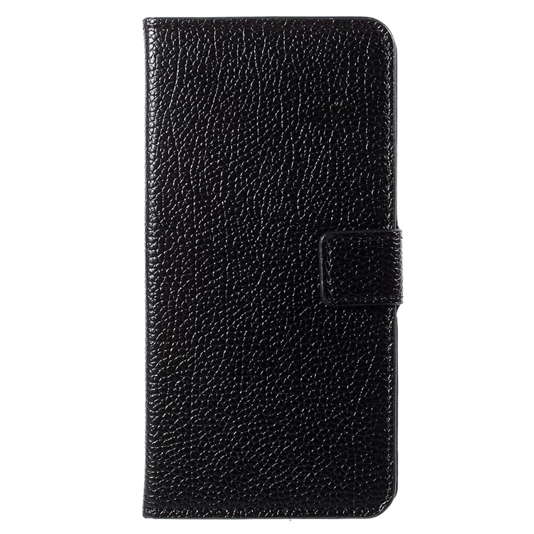 Litchi Skin Leather Wallet Case for Huawei Enjoy 8/Honor 7C /Y7 Prime (2018) - Black-2